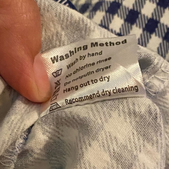 Muxxn Vintage Inspired XL Blue/white plaid,  Short sleeve, A-line dress - Picture 8 of 8